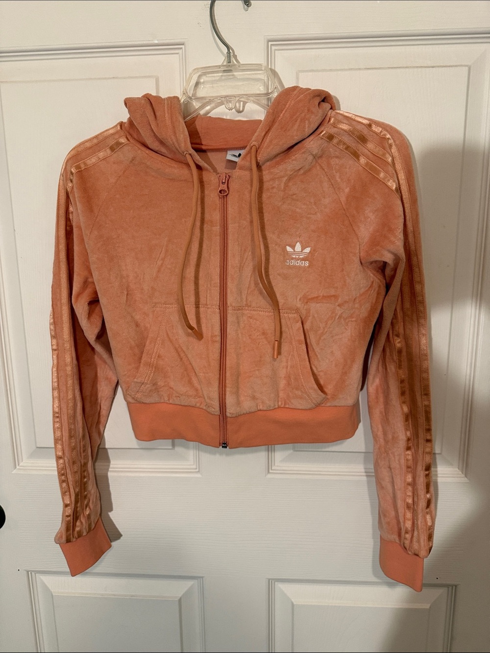 adidas Peach Velour Jacket with Hood